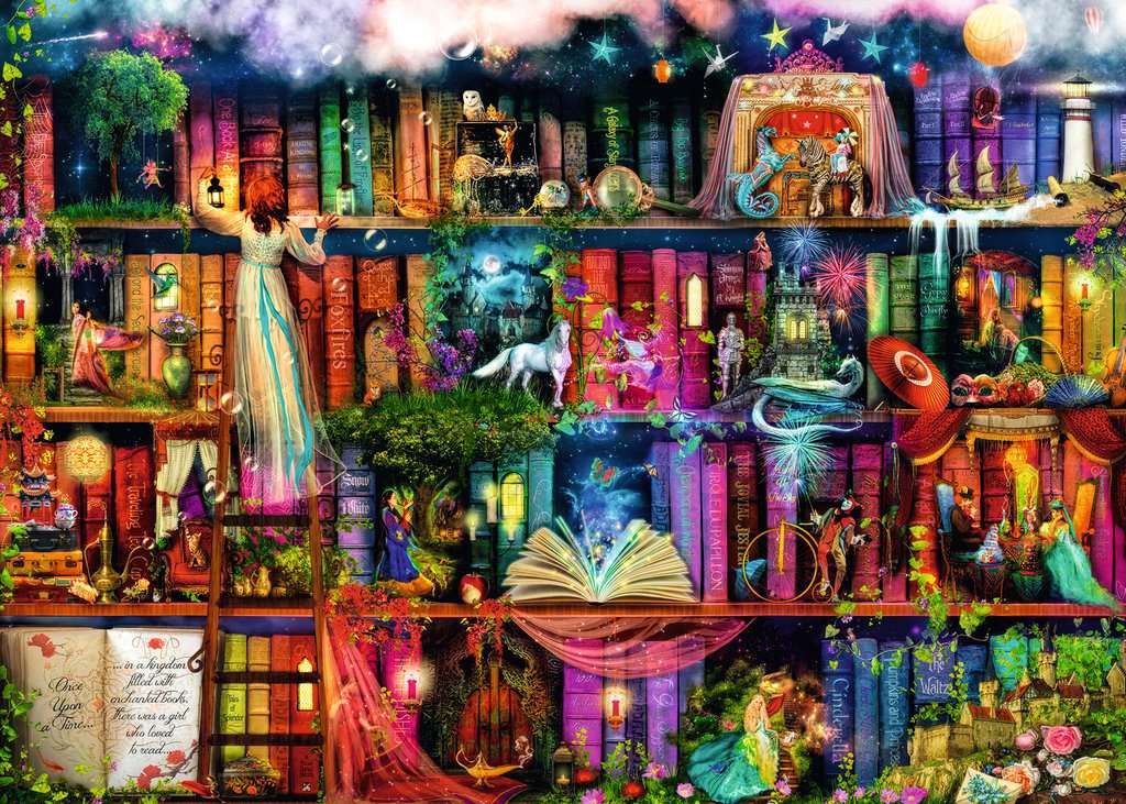 Puzzle Bibliothèque de contes de fées enchantée, 1 000 pieces