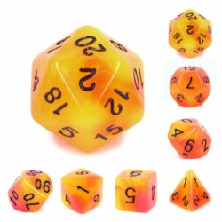 Set de dés JDR – (Orange+Red) Glow in the dark dice (7)