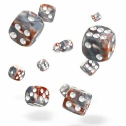 Oakie Doakie Dice – Dés D6 12mm – Gemidice – Silver-Rust (x36)