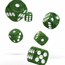 Oakie Doakie Dice – Dés D6 16mm – Marble – Vert (x12)