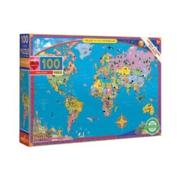 Puzzle Eeboo – 100 pc – Carte Du Monde