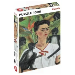 Puzzle Piatnik – FRIDA KAHLO – Autoportrait avec des Singes 1943 (Self portrait with Monkeys) (1000pc)